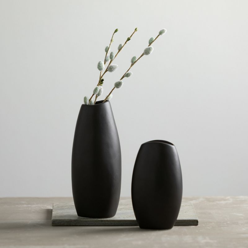 Sullivans 6" & 8" Modern Matte Black Vase - Set of 2, 4 of 8