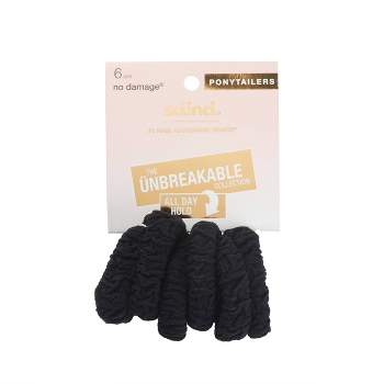 scunci Hybrid Ponytailers Unbreakable Hair Elastics - Black - 6ct