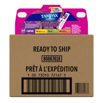 Tampax Regular Light Absorbency Tampons - 77ct