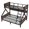 JUJABU Twin XL over Queen Metal Bunk Bed with Storage Shelves, Lights, Space-Saving & Noise-Free - Black - 2 of 4