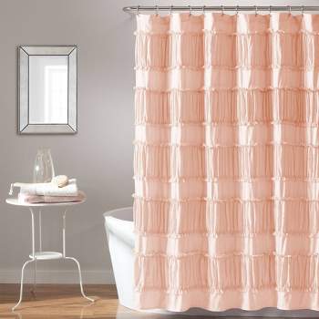 72x72 Riley Shower Curtain Blush Pink - Lush Décor
