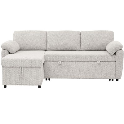 TiramisuBest 86" Gray Upholstered Pull-Out Sofa Bed