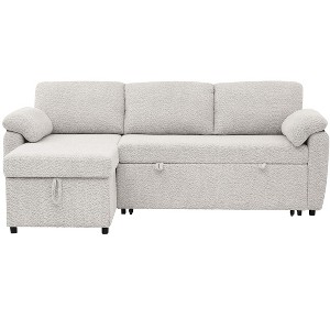TiramisuBest 86" Gray Upholstered Pull-Out Sofa Bed - 1 of 4