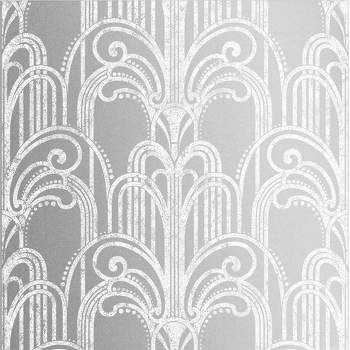 Art Deco Silver Geometric Paste the Wall Wallpaper