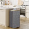 Hausource 100L Gray Laundry Hamper & Recycling Bin with Lid, 2 Liners, Collapsible, Waterproof - 2 of 4