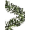 Perfect Holiday 6' Snow Dusted Nulato Pine Garland with Silver Ornaments & Glitter Berry Clusters - 3 of 4