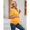 Clearlove Women's Maternity Shirts Puff Short Sleeve Round Neck Tunic Top Casual Pregnancy Clothes - 4 of 4