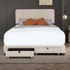 Queen Size Upholstered Bed Framewith Storage and Adjustable Headboard,Bed Frame Platform with 2 Drawers, No Box Spring Required - 2 of 4