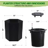 16 Inch Tall Outdoor Planters Set of 2, Self Watering Pots for Indoor Plants with Water Level Monitor & Drainage Hole & Wheels - 3 of 4