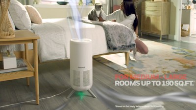 White HEPA Tower Air Purifier with Odor Absorbing Filter