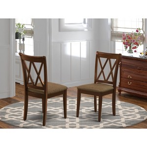 HomeStock Clarksville Double X-back chairs with Linen Fabric Fabric Seat - 1 of 4