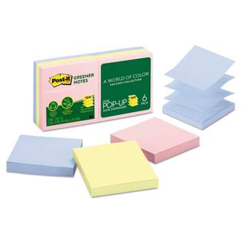 Post-it Recycled Pop-up Notes 3 x 3 Assorted Helsinki Colors 100-Sheet 6/Pack R330RP6AP