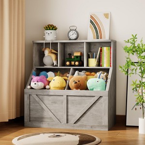 Kids Bookshelf & Toy Storage Organizer for Playroom, Bedroom, Nursery & Daycare - 1 of 4