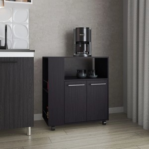 Grungis Kitchen Island Cart with Microwave Shelf,Rectangular Kitchen Island with Open Storage,Island Table for Kitchen - 1 of 4