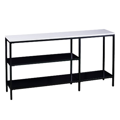 narrow black console table