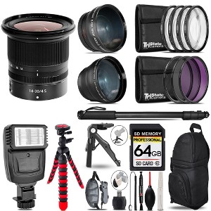 Nikon NIKKOR Z 14-30mm S Lens -3 Lens Kit + Slave Flash + Tripod - 64GB Kit - 1 of 1