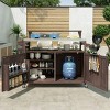 Rolling Kitchen Cart With Storage Cabinet,Kitchen Island Cart With Internal Storage Rack,Adjustable Shelf And Spice Rack -Maison Boucle - 3 of 4