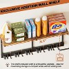 Broom Holder Wall Mount with Cleaning Supplies Organizer, Laundry Room Organization Hooks - 4 of 4