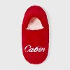 Adult Embroidered Faux Fur Christmas Slipper Socks with Grippers - Wondershop™ - 3 of 4