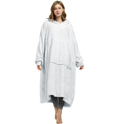 Catalonia Woman Ankle Length Blanket Hoodie Oversized Sweatshirt, Extra Long Fleece Soft Cozy Wearable Blanket Pullover, Gift Idea for Woman Wife