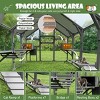 SEVOBAL Large Catio Outdoor Cat Enclosure Pet Crate Multiple Kittens Cat House Walk in Kitty Cage Kennel Sunshine Board Roof, Gray, 96.1"*74.2"*74.4" - 4 of 4