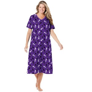 Dreams & Co. Women's Plus Size Long Print Sleepshirt - 1 of 4