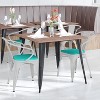 Emma and Oliver Metal Indoor-Outdoor Stacking Chair with Vertical Slat Back, Arms and All-Weather Polystyrene Seat - 2 of 4