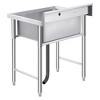 Stainless Steel Sink, Commercial Kitchen Prep & Utility Sink Free Standing Restaurant Laundry Garage Bar Workshop - 2 of 4