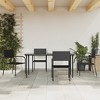 vidaXL Garden Dining Set Black Poly Rattan, Steel, Tempered Glass - 63" Table Length 4 Items - 2 of 4