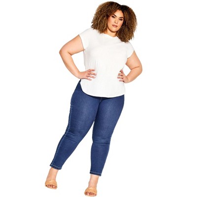 Avenue Women's Plus Size Petite Butter Denim Pull On Jean