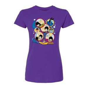 Women's - The Beatles - Yellow Sub Grid Fitted Graphic T-Shirt - 1 of 3