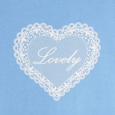 Детские футболки Cat & Jack Girls' Short Sleeve 100% Cotton 'Lace Heart' Graphic T-Shirt - Cat & Jack™ Blue M — фото 3