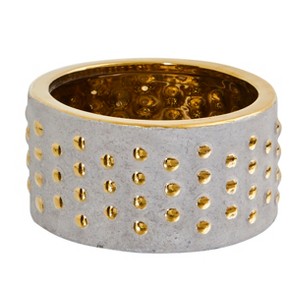 Nearly Natural 6.75-in Regal Stone Hobnail Planter with Gold Accents - 1 of 1