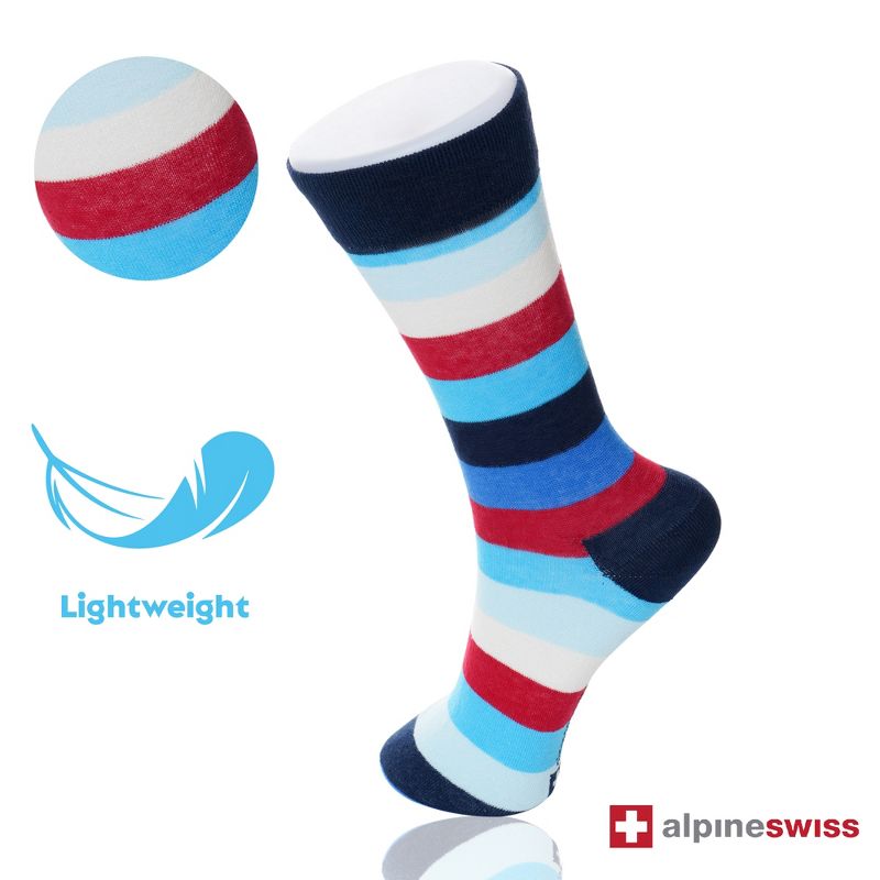 Alpine Swiss Mens Cotton 6 Pack Dress Socks Solid Ribbed Argyle Shoe Size 6-12, 5 of 11