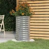vidaXL Garden Planter Grey Powder-Coated Steel Medium Durable - Silver 15.7" x 15.7" x 26.8" - 2 of 4