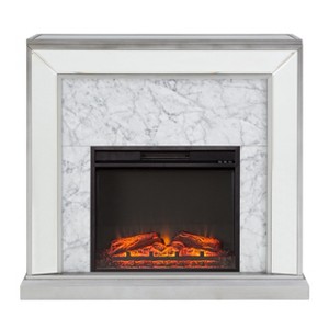 Trandling Mirrored Faux Marble Fireplace - SEI - 1 of 4