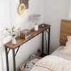Narrow Console Table, Black Sofa Table with Outlets - 3 of 4