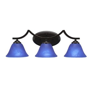 Toltec Lighting Zilo 3 - Light Vanity in  Dark Granite with 7" Blue Italian Shade - 1 of 1