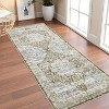 Elegant Floral Rug, Washable Low Pile Carpet, Foldable Non-Slip Runner, Easy Clean Accent Rug for Bedroom - 2 of 4