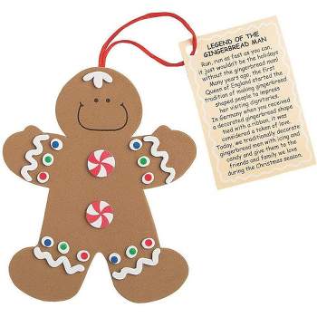 Fun Express Legend Of The Gingerbread Man Ornament Craft Kit - 12 Pieces
