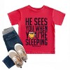SmileyWorld He Sees You When You're Sleeping - Toddler Short Sleeve Graphic T-Shirt - 3 of 4