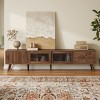 76" Modern Storage TV Stand for TVs up to 85 Inches with Glass-Doors, Versatile Entertainment Center for Living Room or Bedroom–The Pop Home - 3 of 4