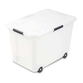 Advantus Rolling Storage Box Letter/Legal 15-Gallon Size Clear 34009