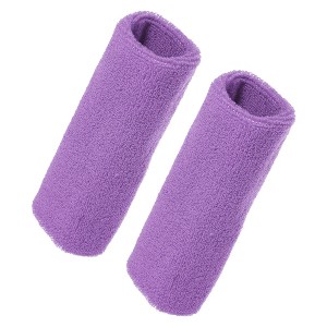 Unique Bargains Sweat Absorbing Cotton Yarn Latex Wrist Sweatbands Wrist Band 3.15"x5.91" 1 Pair - 1 of 4
