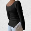 Coolmee Women's Ribbed Knitted Sweater Long Sleeve Square Neck Crop Slim Fitted Basic Pullover Tops - 4 of 4