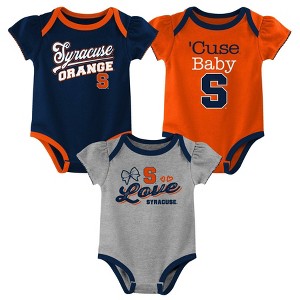 NCAA Syracuse Orange Infant Girls' 3pk Bodysuit - 1 of 4