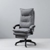 Mshliw Ergonomic Linen Reclining Office Chair with Adjustable Height, 360° Swivel Wheels, Retractable Footrest and Double Padding - 2 of 4