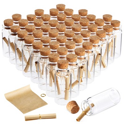 Bright Creations 48 Pack 10ml Create A Message In A Bottle Kit, Bulk Small  Glass Cork Bottles With Scrolls For Wedding Favors : Target