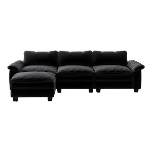NicBex Modular Sectional Sofa,L-Shape Velvet Couch with Ottoman for Living Room,Apartment,Office - 1 of 4