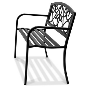VEVOR Outdoor Bench, 50 inches Metal Garden Bench for Outdoors, 550 lbs Load Capacity Bench, Outdoor Garden Park Bench with Backrest and Armrests - 1 of 4